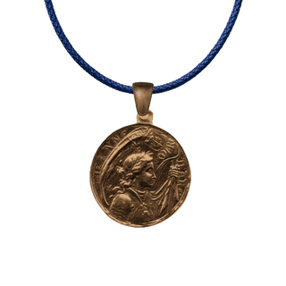 Vintage Bronze Joan of Arc with Our Lady of Grace Medal