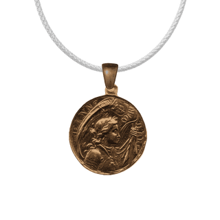 Vintage Bronze Joan of Arc with Our Lady of Grace Medal