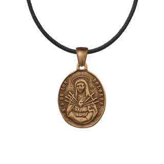 Vintage Bronze Our Lady of Sorrows Medal, Seven Swords