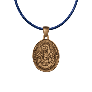 Vintage Bronze Our Lady of Sorrows Medal, Seven Swords