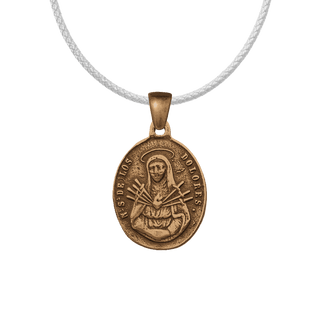 Vintage Bronze Our Lady of Sorrows Medal, Seven Swords