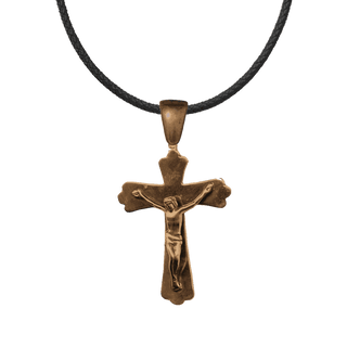 Vintage Bronze Trefoil Crucifix, Simple Elegance