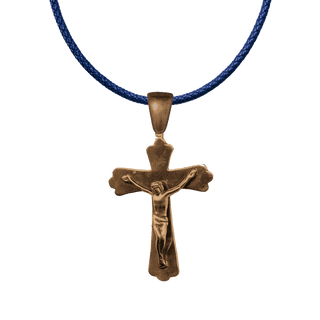 Vintage Bronze Trefoil Crucifix, Simple Elegance