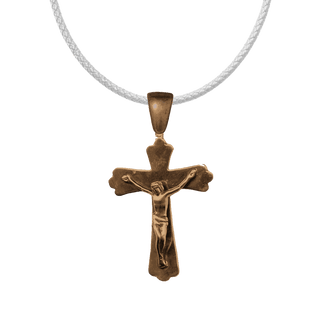 Vintage Bronze Trefoil Crucifix, Simple Elegance