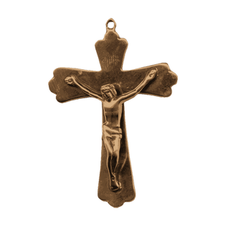 Vintage Bronze Trefoil Crucifix, Simple Elegance