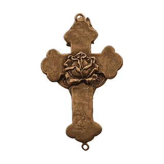 Vintage Bronze Our Lady of Guadalupe Cross — reverse