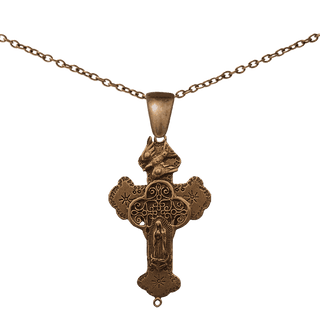 Vintage Bronze Our Lady of Guadalupe Cross