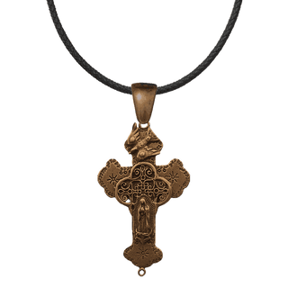 Vintage Bronze Our Lady of Guadalupe Cross