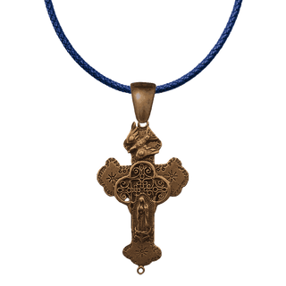 Vintage Bronze Our Lady of Guadalupe Cross