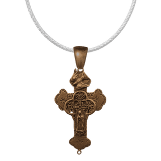 Vintage Bronze Our Lady of Guadalupe Cross