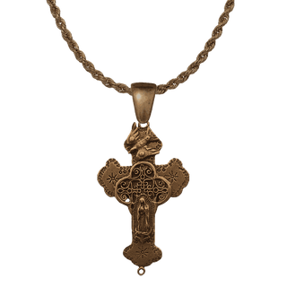Vintage Bronze Our Lady of Guadalupe Cross