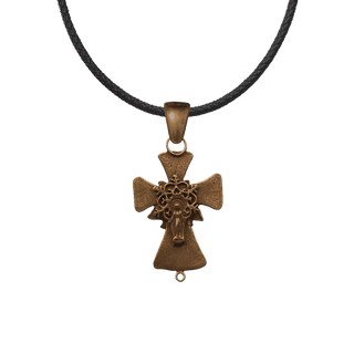 Vintage Bronze Sacred Heart and Our Lady Cross