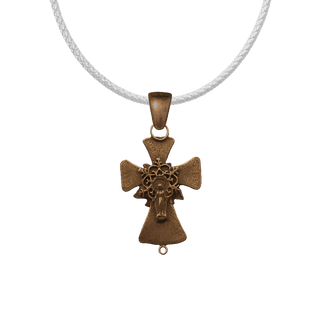 Vintage Bronze Sacred Heart and Our Lady Cross