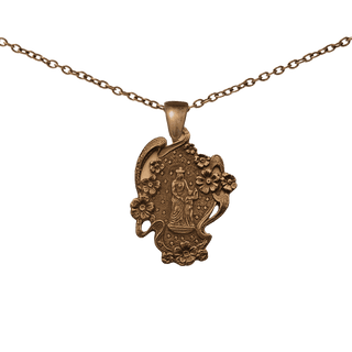 Vintage Bronze Saint Anne of Auray Garden Medal