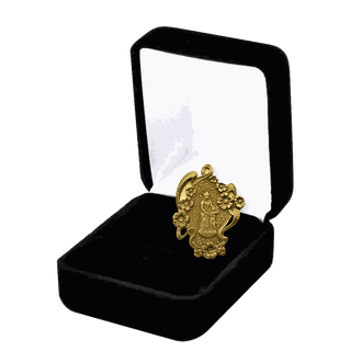 Vintage Yellow Bronze Saint Anne of Auray Garden Medal