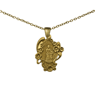 Vintage Yellow Bronze Saint Anne of Auray Garden Medal