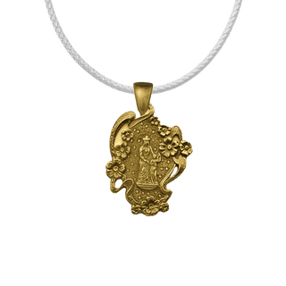 Vintage Yellow Bronze Saint Anne of Auray Garden Medal