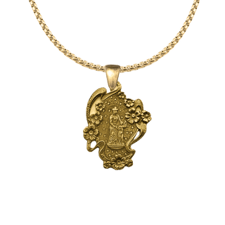 Vintage Yellow Bronze Saint Anne of Auray Garden Medal