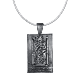 Vintage White Bronze Our Lady of Walsingham Plaque