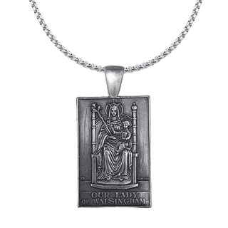 Vintage White Bronze Our Lady of Walsingham Plaque