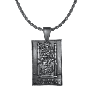 Vintage White Bronze Our Lady of Walsingham Plaque