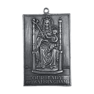 Vintage White Bronze Our Lady of Walsingham Plaque