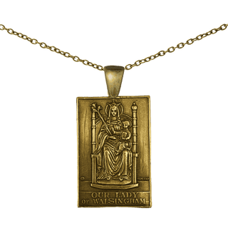 Vintage Yellow Bronze Our Lady of Walsingham Plaque