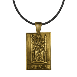 Vintage Yellow Bronze Our Lady of Walsingham Plaque
