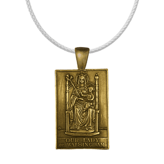 Vintage Yellow Bronze Our Lady of Walsingham Plaque