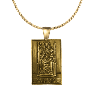Vintage Yellow Bronze Our Lady of Walsingham Plaque