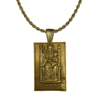 Vintage Yellow Bronze Our Lady of Walsingham Plaque