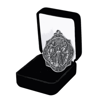Vintage White Bronze Our Lady of Remedy Trinitarian Medal