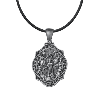 Vintage White Bronze Our Lady of Remedy Trinitarian Medal