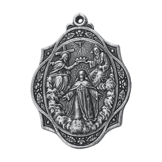 Vintage White Bronze Our Lady of Remedy Trinitarian Medal
