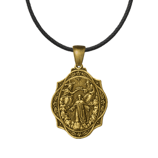 Vintage Yellow Bronze Our Lady of Remedy Trinitarian Medal