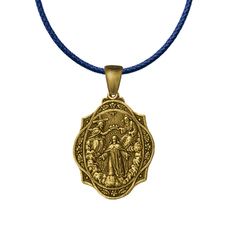 Vintage Yellow Bronze Our Lady of Remedy Trinitarian Medal