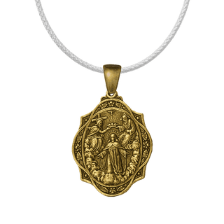 Vintage Yellow Bronze Our Lady of Remedy Trinitarian Medal