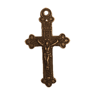 Vintage Bronze Rosary Set 23: Star Crucifix and Marian Center