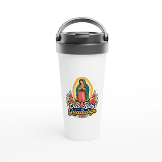 Our Lady of Guadalupe with Roses Travel Mug