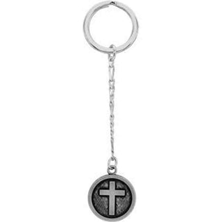 Sterling Silver 23 MM Cross Key Chain