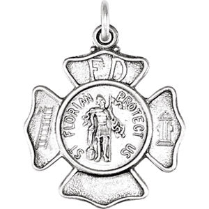 Sterling Silver 17 MM St. Florian Pendant