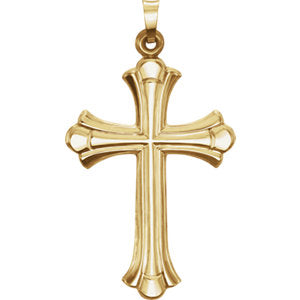 14K Gold 40.7x22.7 MM Cross Pendant