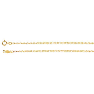 16-inch 1.25MM Rope Chain with Spring Ring - 14K Yellow Gold