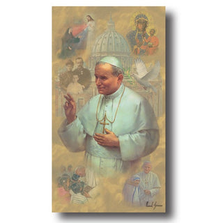 100-Pack - Saint John Paul II 2'X4" Gold Edge Holy Card