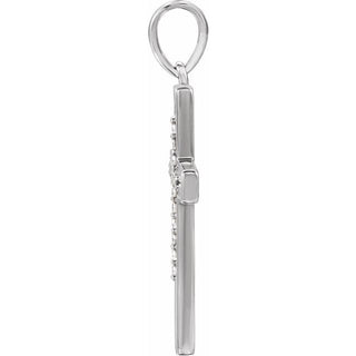 Sterling Silver .07 CTW Natural Diamond Cross Pendant