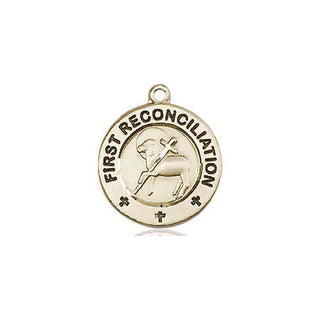 14kt Gold Filled First Reconciliation / Penance Medal Engraved Catholic Saint Jewelry