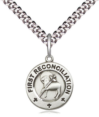 Pewter First Reconciliation / Penance Medal Religious and Catholic Jewelry Engraved Catholic Saint Jewelry