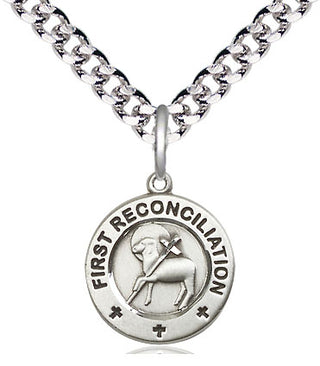 Pewter First Reconciliation / Penance Medal Religious and Catholic Jewelry Engraved Catholic Saint Jewelry