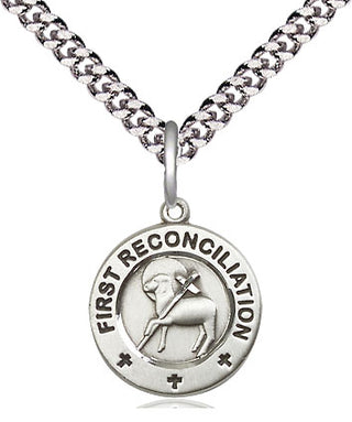Pewter First Reconciliation / Penance Medal Religious and Catholic Jewelry Engraved Catholic Saint Jewelry