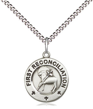 Sterling Silver First Reconciliation / Penance Medal Religious and Catholic Jewelry Engraved Catholic Saint Jewelry